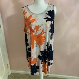 Alfani Sleeveless Top Orange & Navy 2X